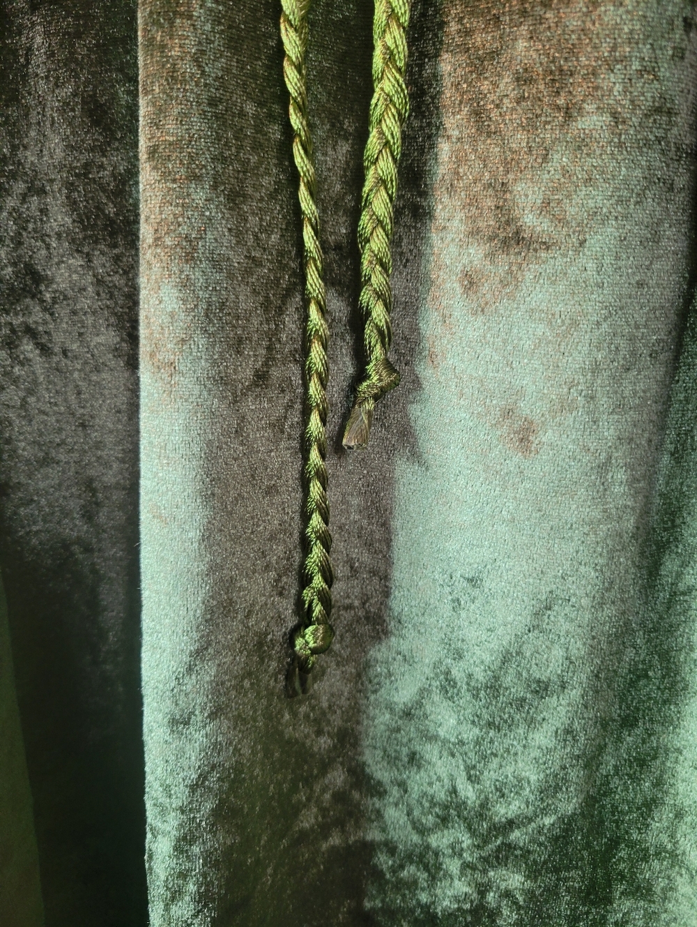 Olive Green Velvet Peasant Style Blouse, Cottagecore Style - Picture 4 of 13